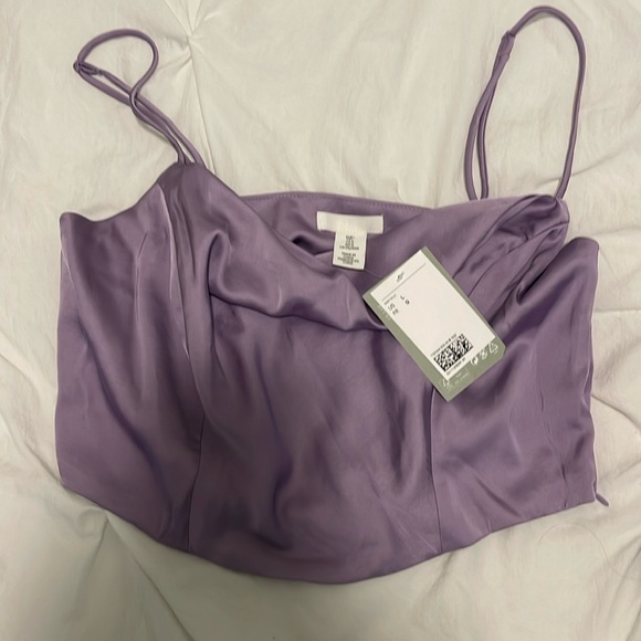 NWT Silk crop top with boning - Picture 1 of 5